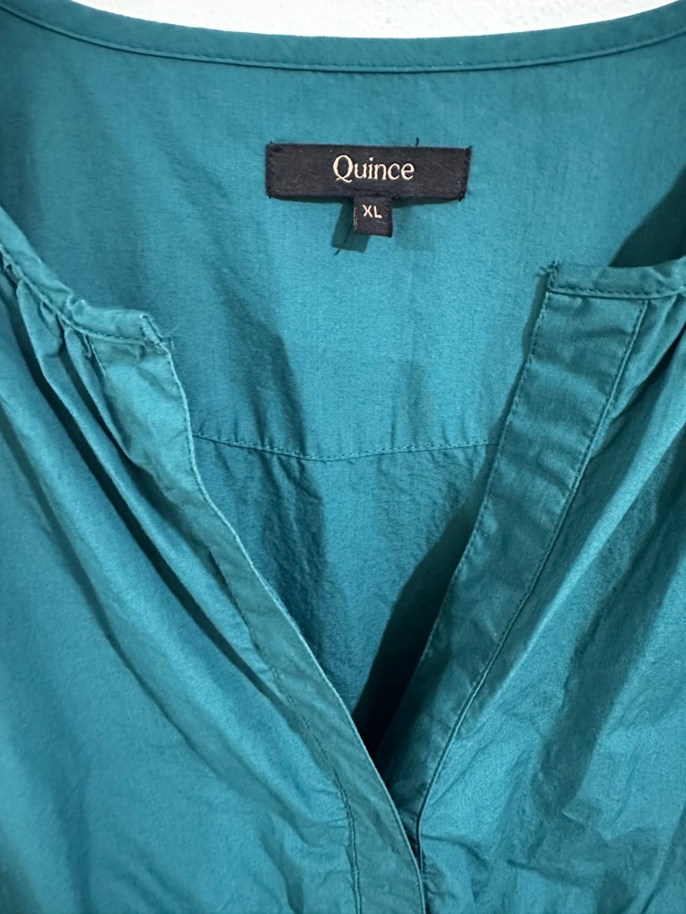 Quince Organic Cotton Poplin Tiered Maxi Dress Green XL Pockets - Picture 5 of 10